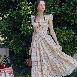 LACEMADE Red Garnet Corset Dress